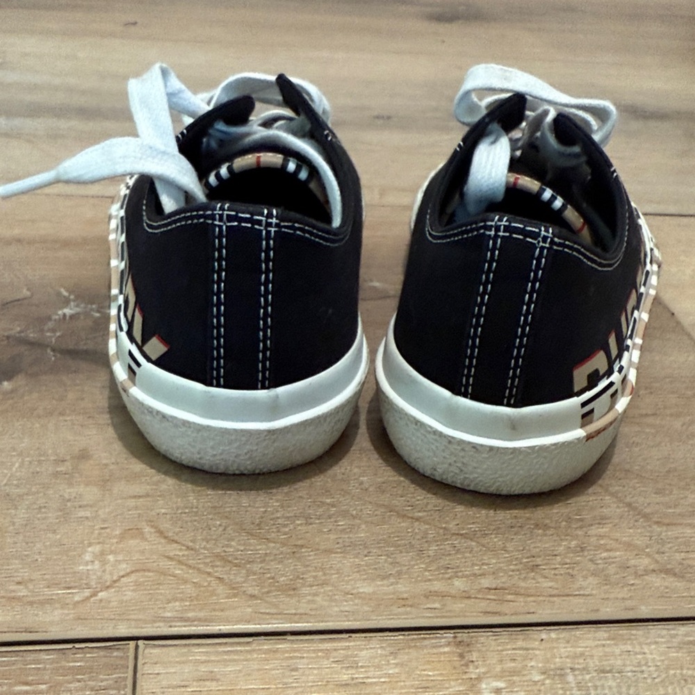 Burberry Kids Black and White Logo Sneakers - Picture 4 of 5